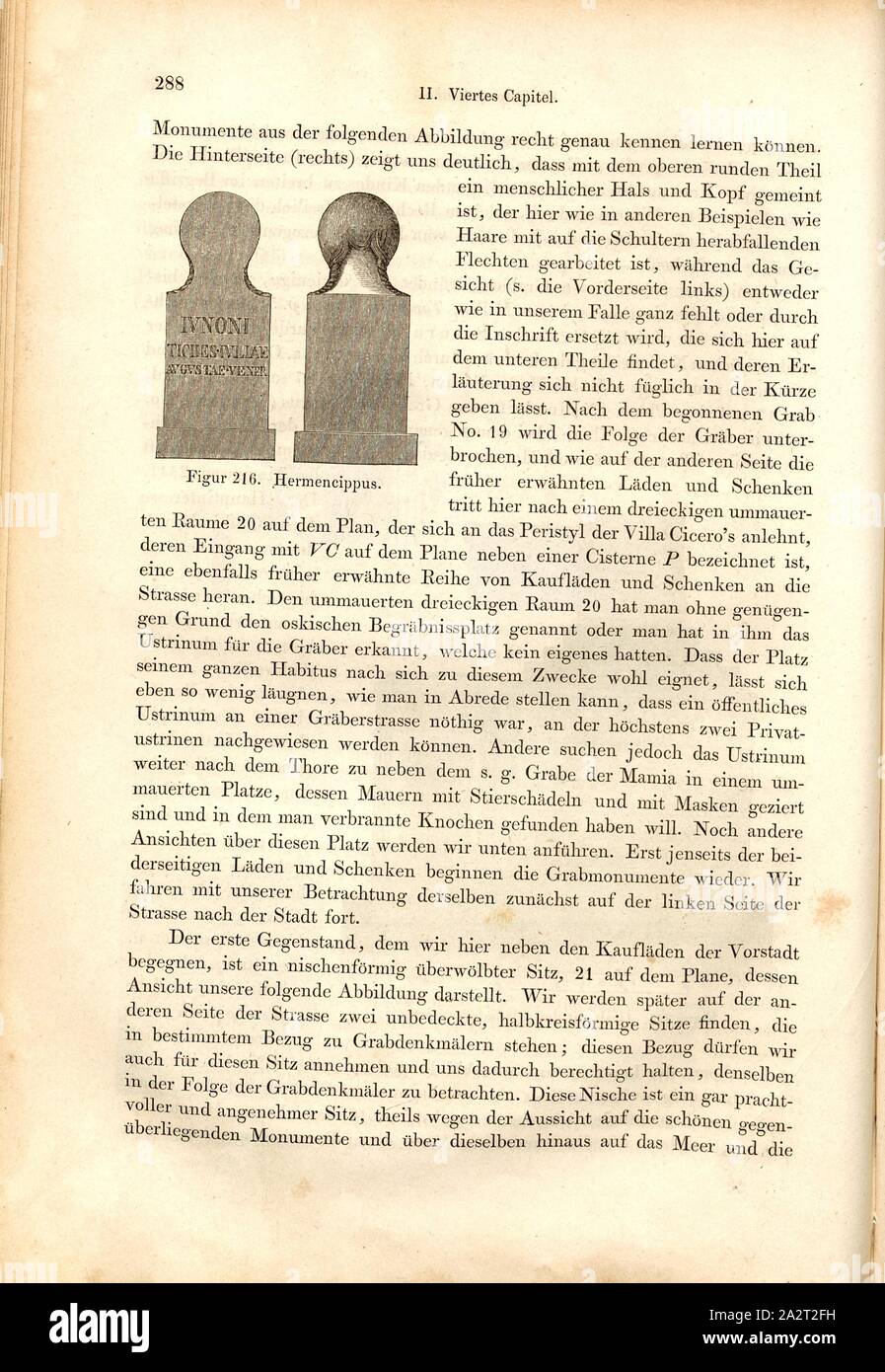 Hermencippus, anteriore e posteriore di un Hermencippus a Pompei, Fig. 216, p. 288, 1856, Johannes Overbeck: Pompei in seinen Gebäuden, Alterthümern und Kunstwerken [...]. Lipsia: Verlag von Wilhelm Engelmann, 1856 Foto Stock