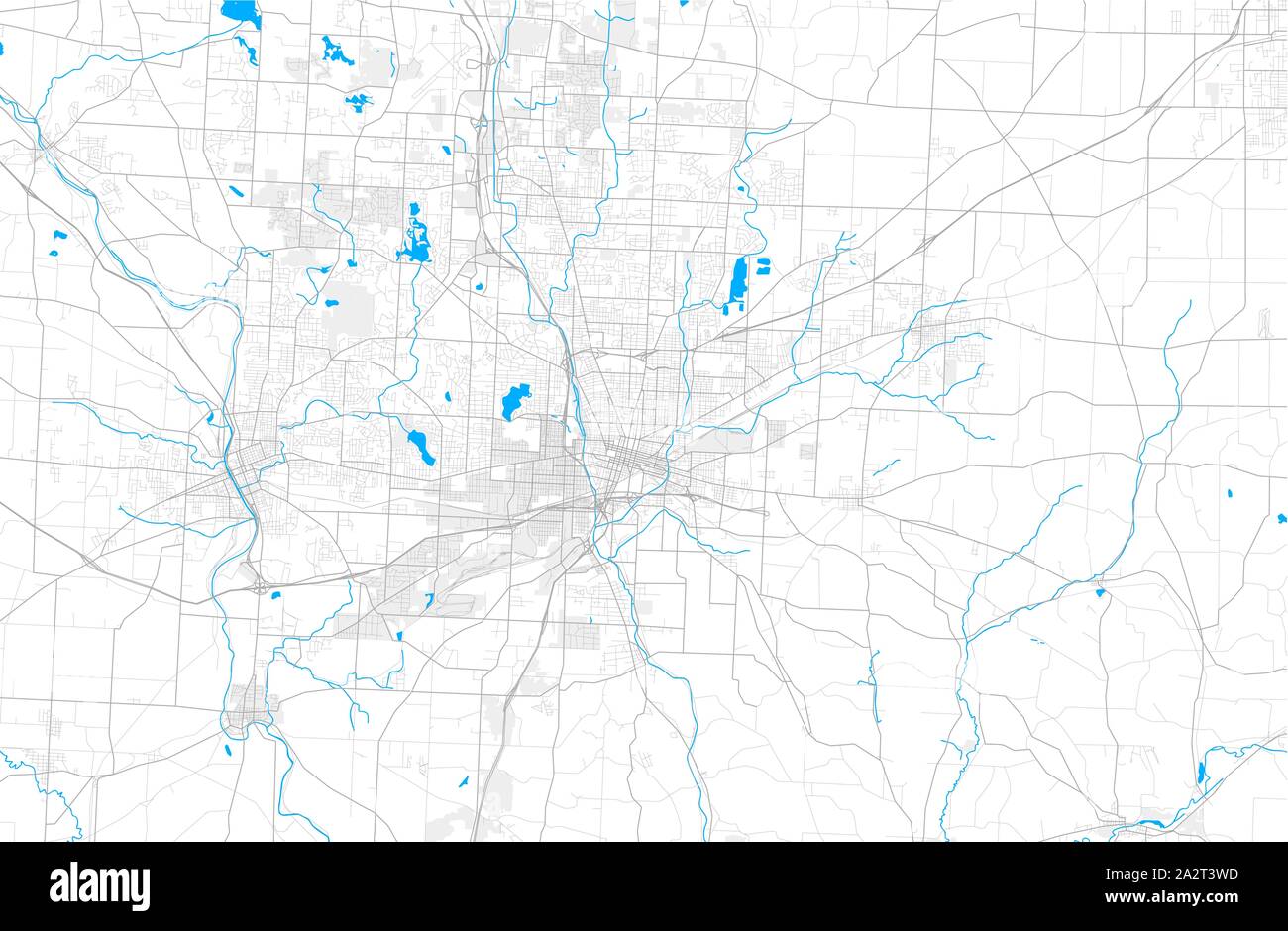 Ricco di vettore dettagliata mappa area del Cantone, Ohio, Stati Uniti d'America. Mappa modello per arredamento di casa. Illustrazione Vettoriale