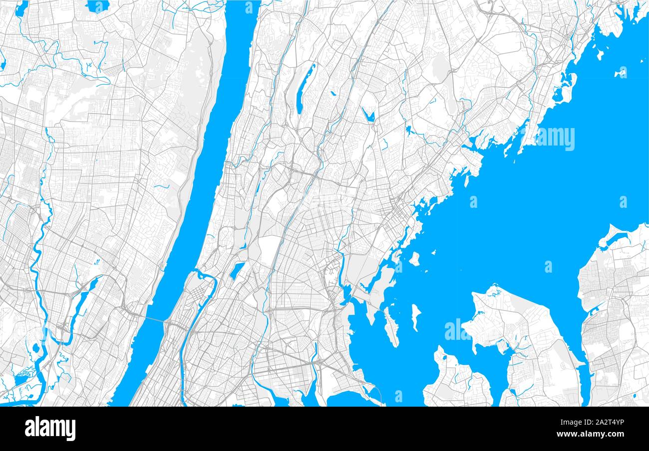 Ricco di vettore dettagliata mappa area di Mount Vernon, New York, Stati Uniti d'America. Mappa modello per arredamento di casa. Illustrazione Vettoriale