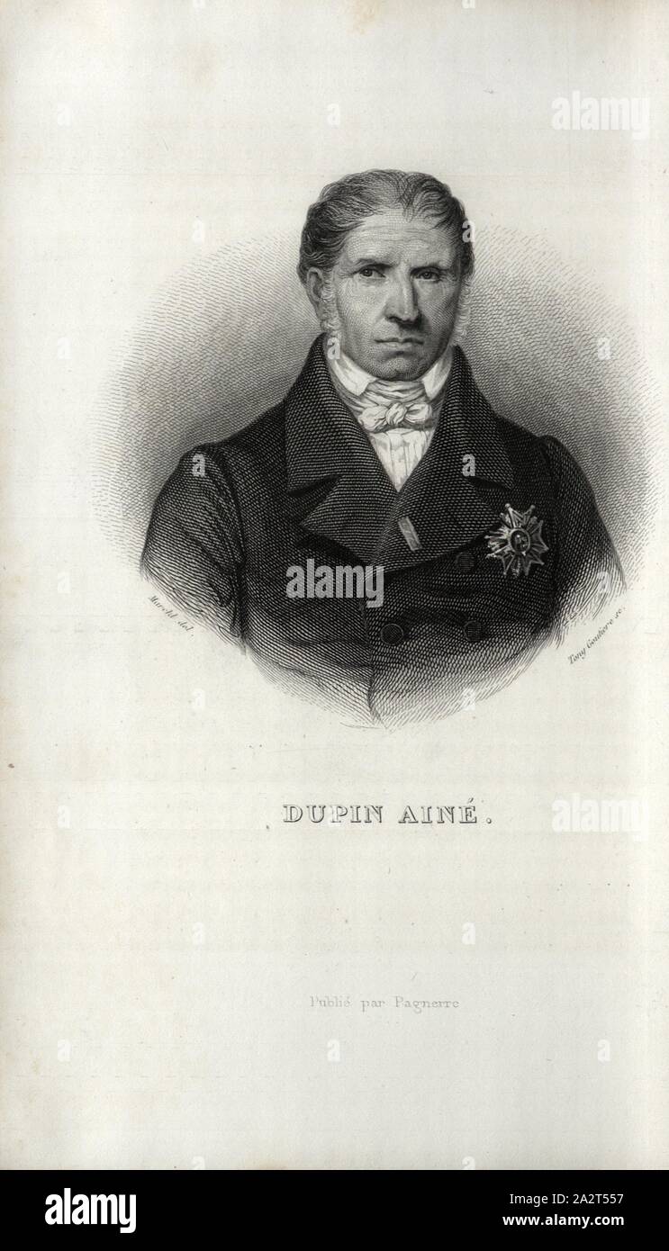 Dupin Ainé, André Marie Jean Jacques Dupin, firmato: Marckl del, Tony Goutiere sc, Fig. 2, secondo p. 282, Marckel (CANC.); Goutiere, Tony (sc.), Louis Blanc: Révolution française: histoire de dix ans 1830-1840. Bd. 2. Parigi: Pagnerre, 1848 Foto Stock