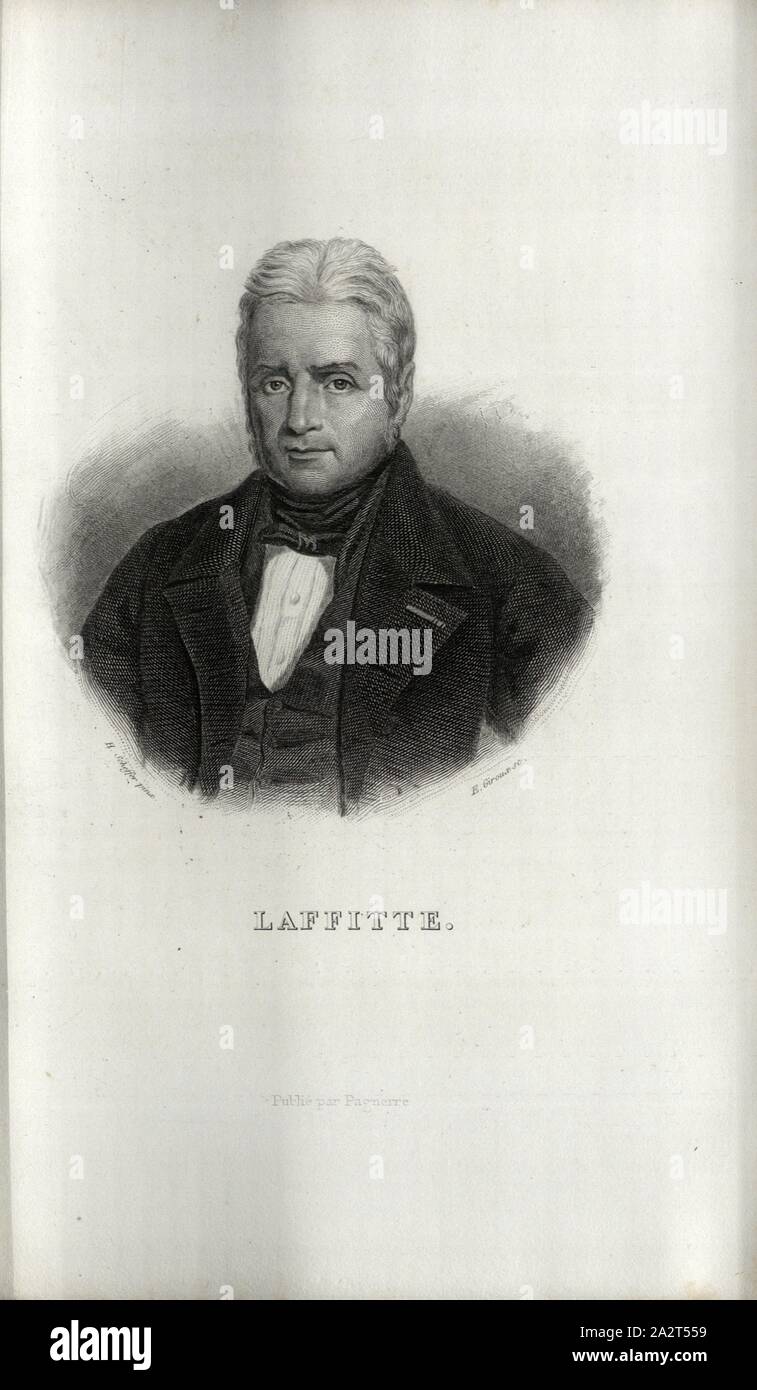 Lafitte, Jacques Laffitte, firmato: H. Scheffer pinx, E. Giroux sc, Fig. 3, p. 306, Scheffer, Henry (pinx.); Giroux, Emile (sc.), Louis Blanc: Révolution française: histoire de dix ans 1830-1840. Bd. 2. Parigi: Pagnerre, 1848 Foto Stock