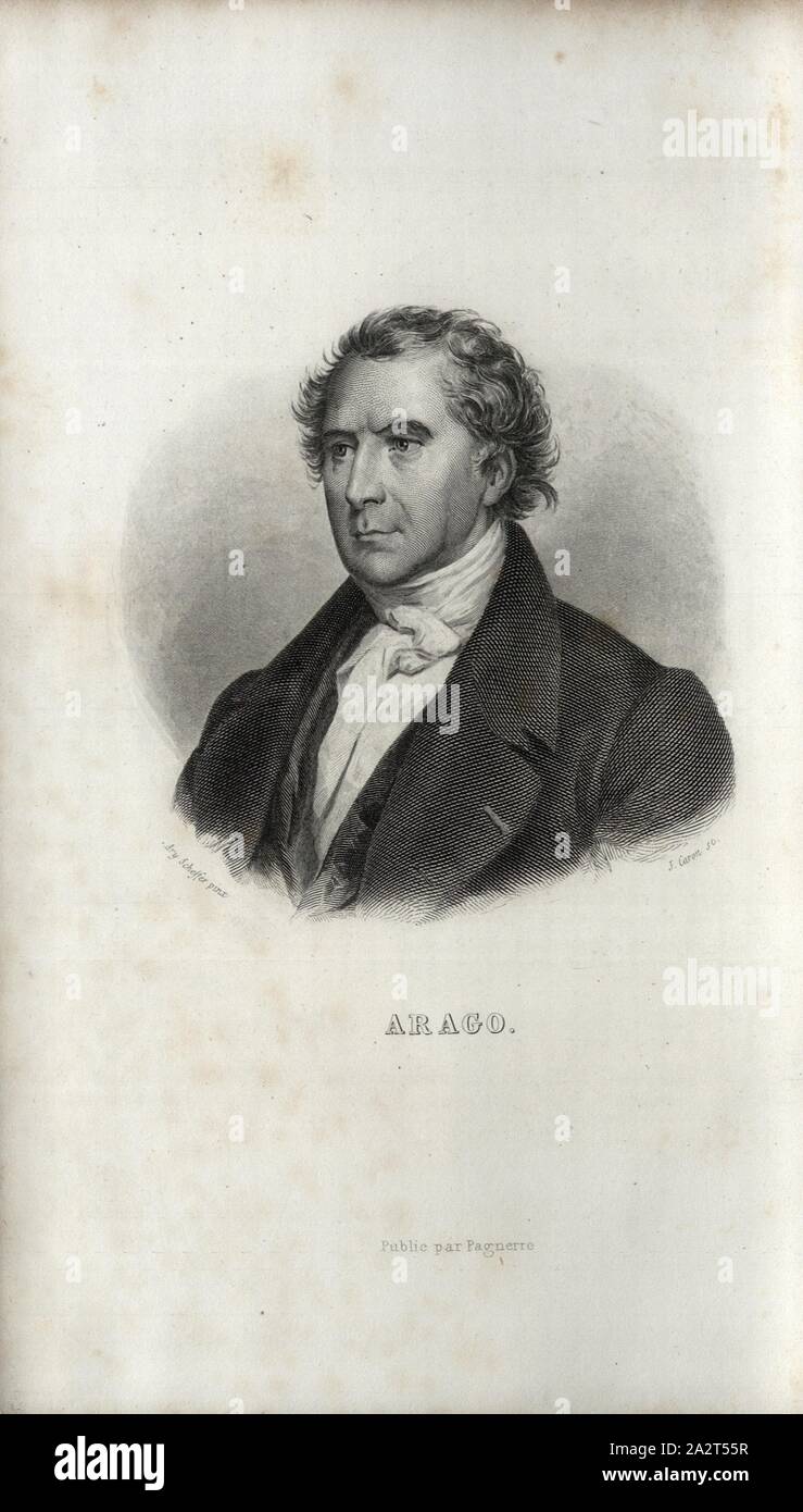 Arago, Dominique Jean François Arago, firmato: Ary Scheffer pinx, J. Caron sc, Fig. 2, p. 254, Scheffer, Ary (pinx.); Caron, J. (sc.), Louis Blanc: Révolution française: histoire de dix ans 1830-1840. Bd. 5. Parigi: Pagnerre, 1848 Foto Stock