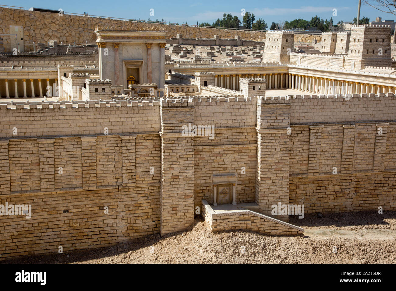 Il Tempio di Erode modello nel modello Holyland di Gerusalemme modello in scala della città di Gerusalemme verso la fine del secondo periodo del Tempio. Foto Stock