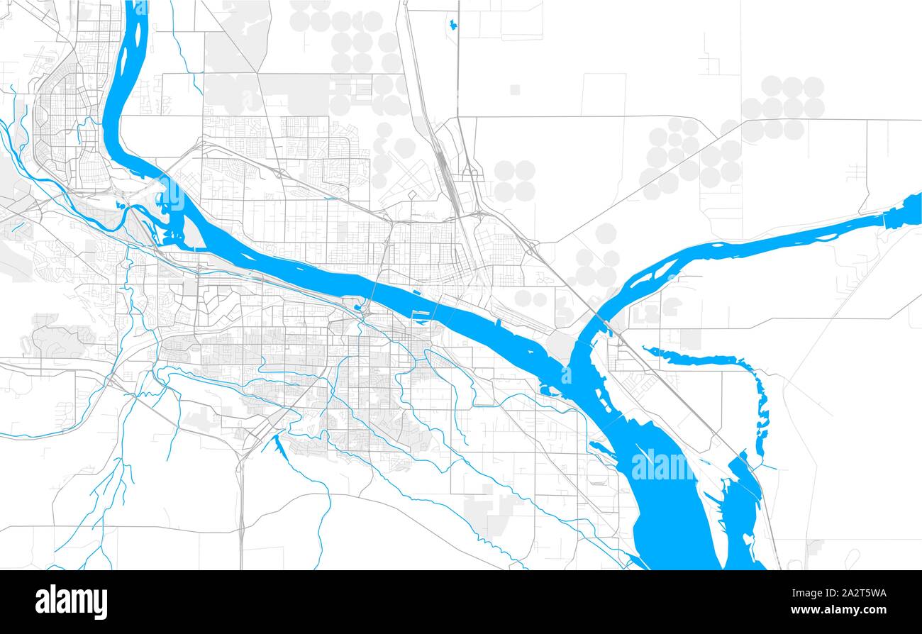 Ricco di vettore dettagliata mappa area di Pasco, Washington, Stati Uniti d'America. Mappa modello per arredamento di casa. Illustrazione Vettoriale