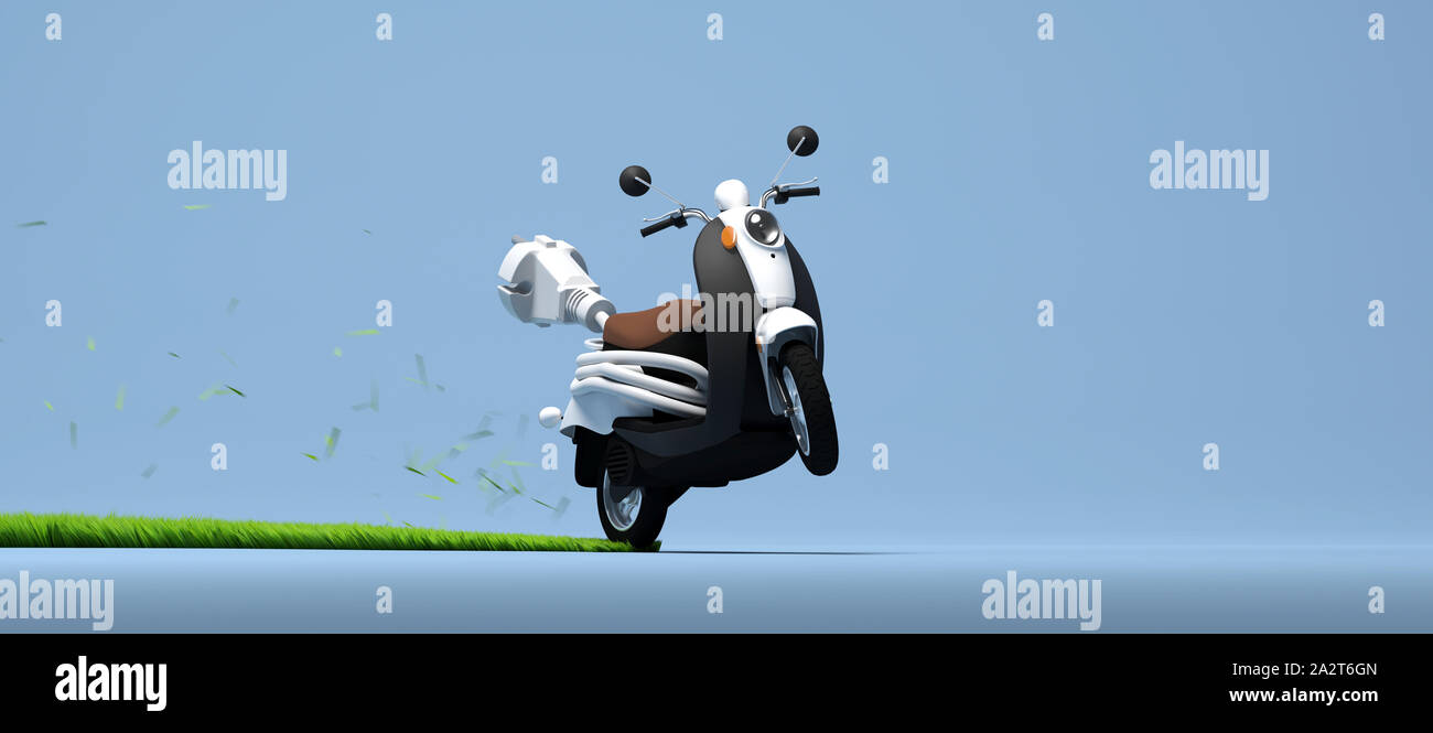 3D rendering scooter elettrico banner Foto Stock