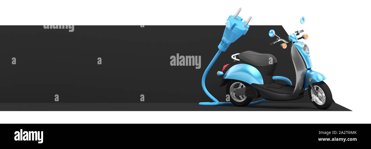 3D rendering scooter elettrico banner Foto Stock