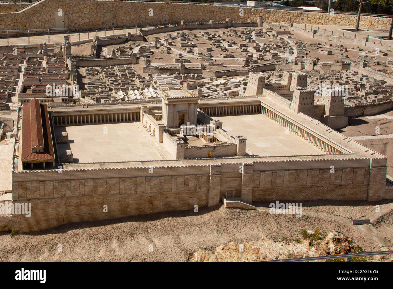Il Tempio di Erode modello nel modello Holyland di Gerusalemme modello in scala della città di Gerusalemme verso la fine del secondo periodo del Tempio. Foto Stock