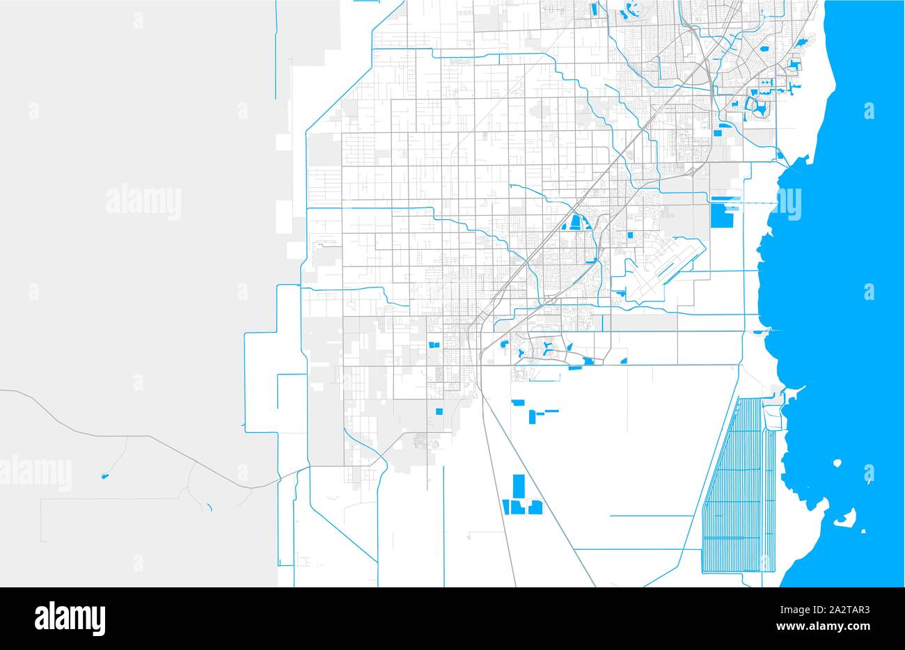 Ricco di vettore dettagliata mappa area di Homestead, Florida, Stati Uniti d'America. Mappa modello per arredamento di casa. Illustrazione Vettoriale