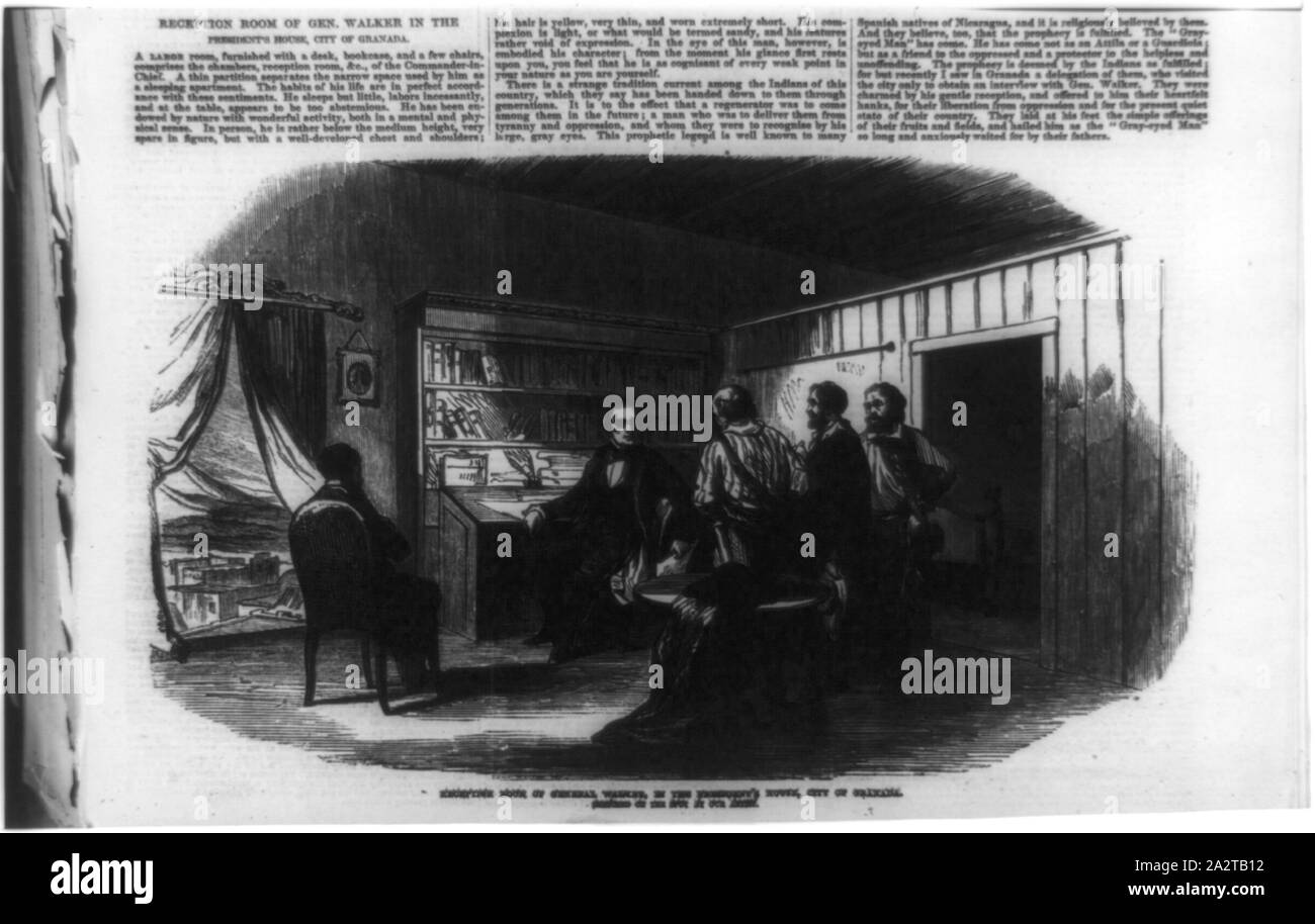 Sala di ricevimento del generale Walker, di cui il Presidente della Casa di città di Granada Foto Stock