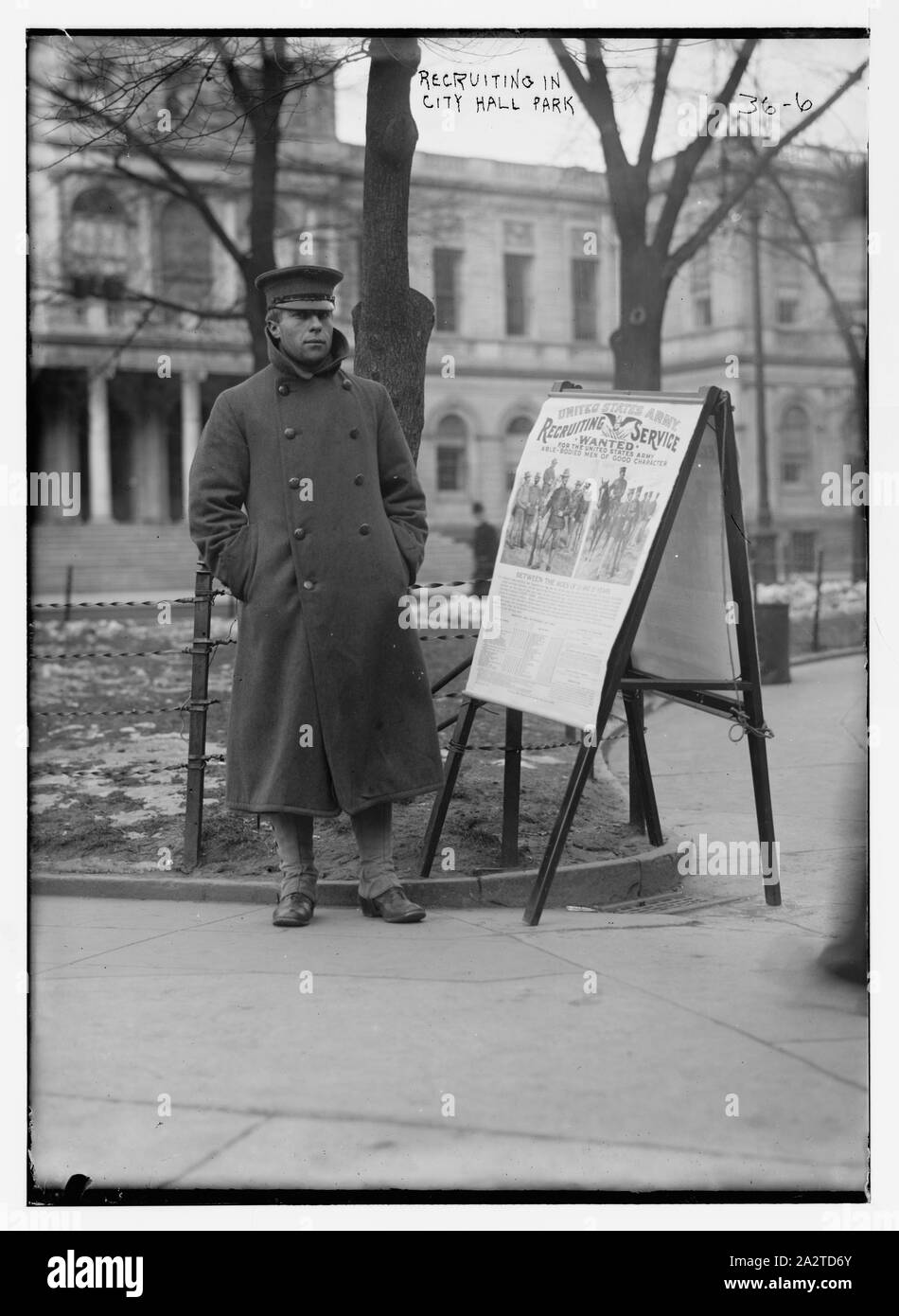Il reclutamento in City Hall Park di New York Foto Stock