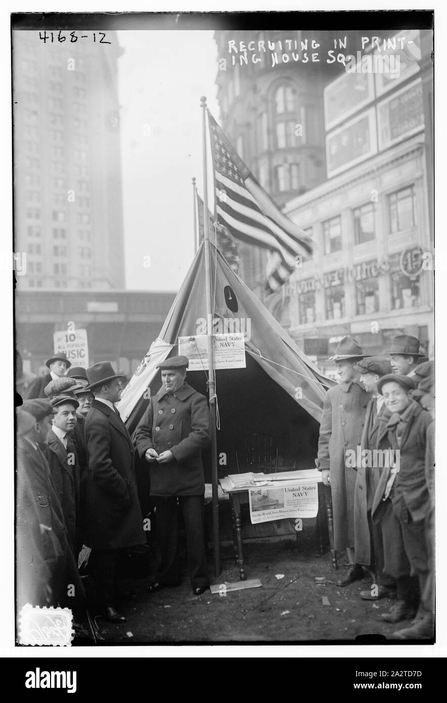 Il reclutamento in Printing House Sq. Foto Stock