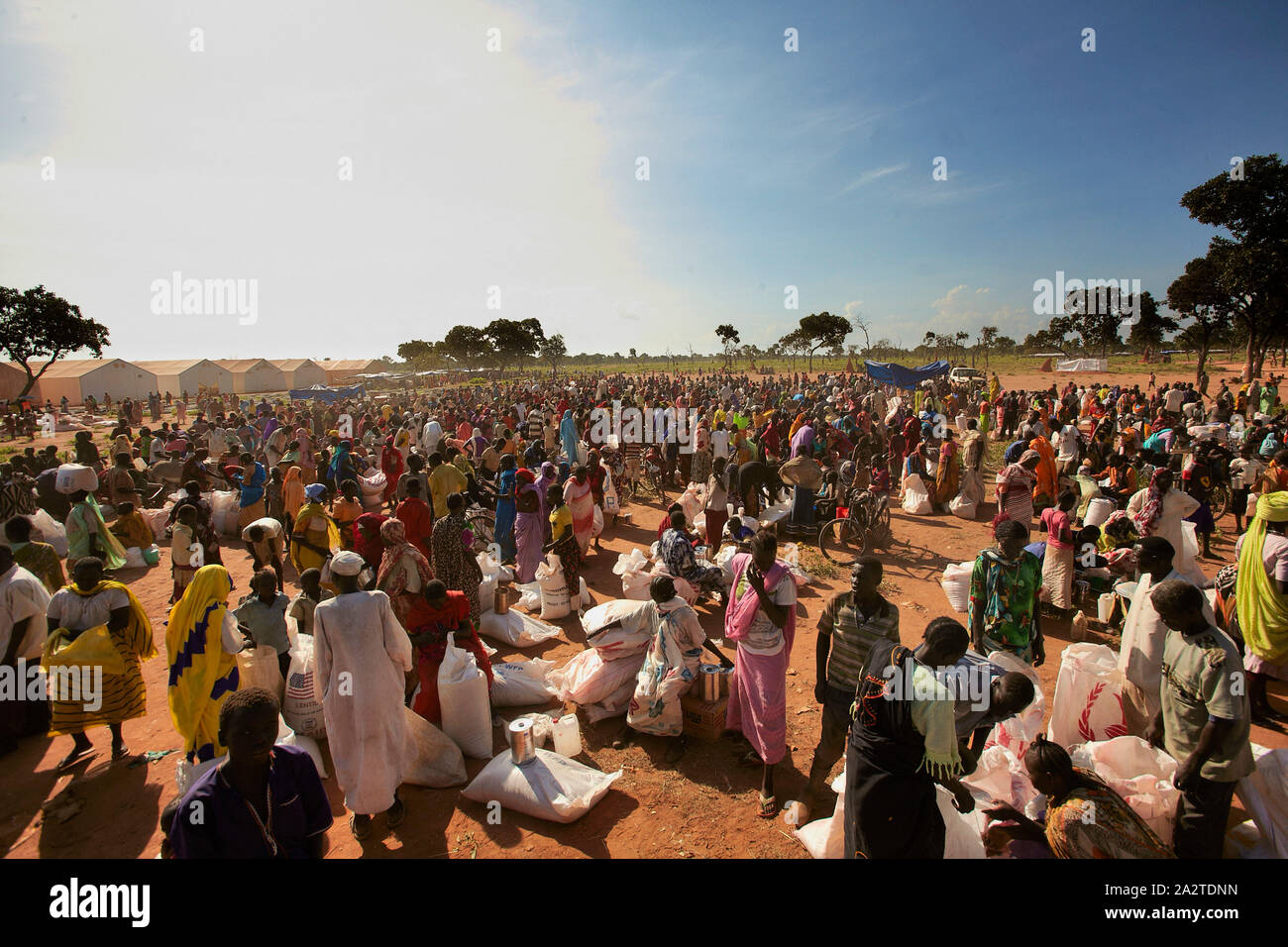 Il sud Sudan rifugiati nel refugeecamp nel sud Yida distribuzione Sudanfood paura di attentati dal governo di Khartoum 19-10-2012 foto: Jaco Foto Stock