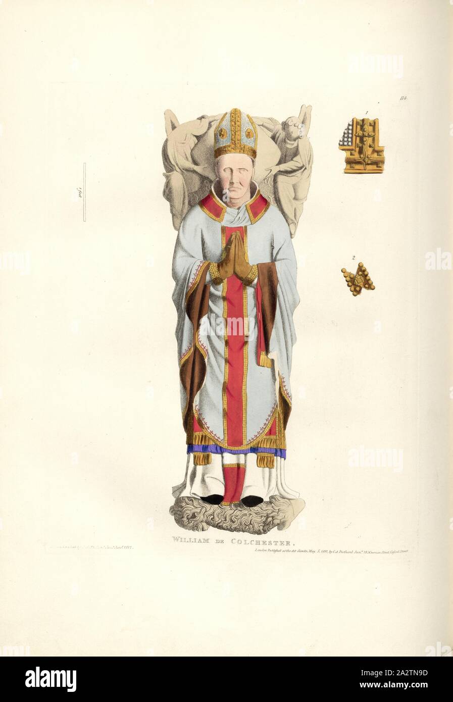 William de Colchester, la tomba di William di Colchester a Westminster Abbey, firmato: disegnato e inciso da C.A. Stothard Jun, pubblicato da C.A. Stothard Jun, Fig. 126, 114, dopo p. 86, Stothard, Charles Alfred Jun. (disegnata, attaccato e publ.), Charles Alfred Stothard, Alfred John Kempe: la monumentale effigi di Gran Bretagna: selezionato dal nostro cattedrali e chiese, allo scopo di riunire e preservare il corretto rappresentazioni delle migliori illustrazioni storico extant, dalla conquista normanna al regno di Enrico VIII: dedicata da il permesso al principe reggente. Londra Foto Stock