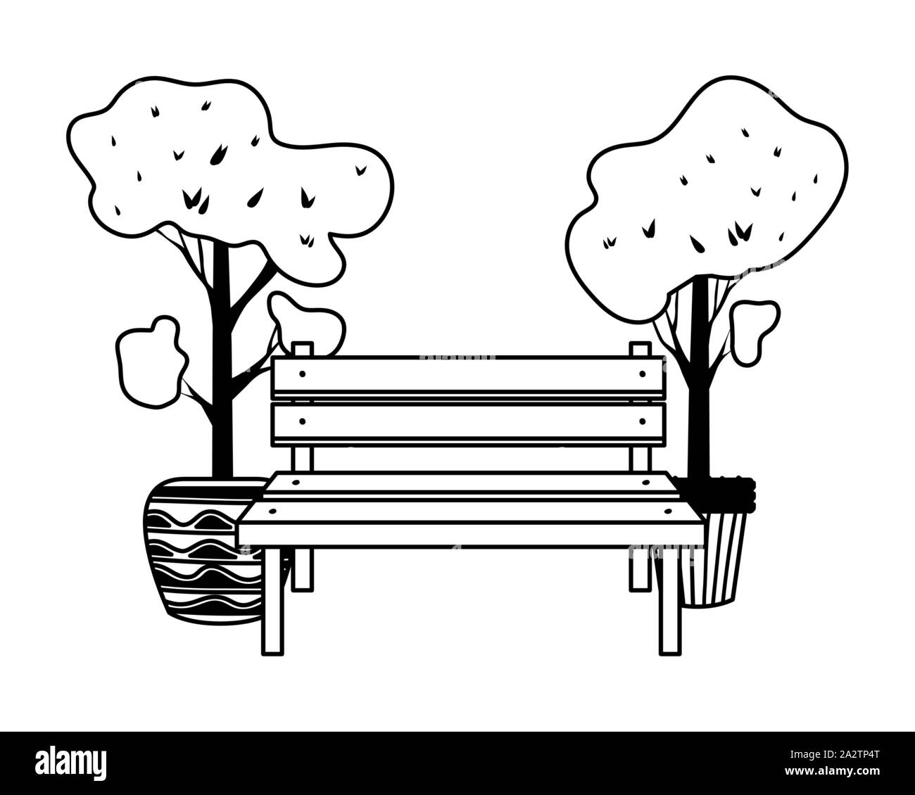 Autunno park scena icona stagionale Illustrazione Vettoriale