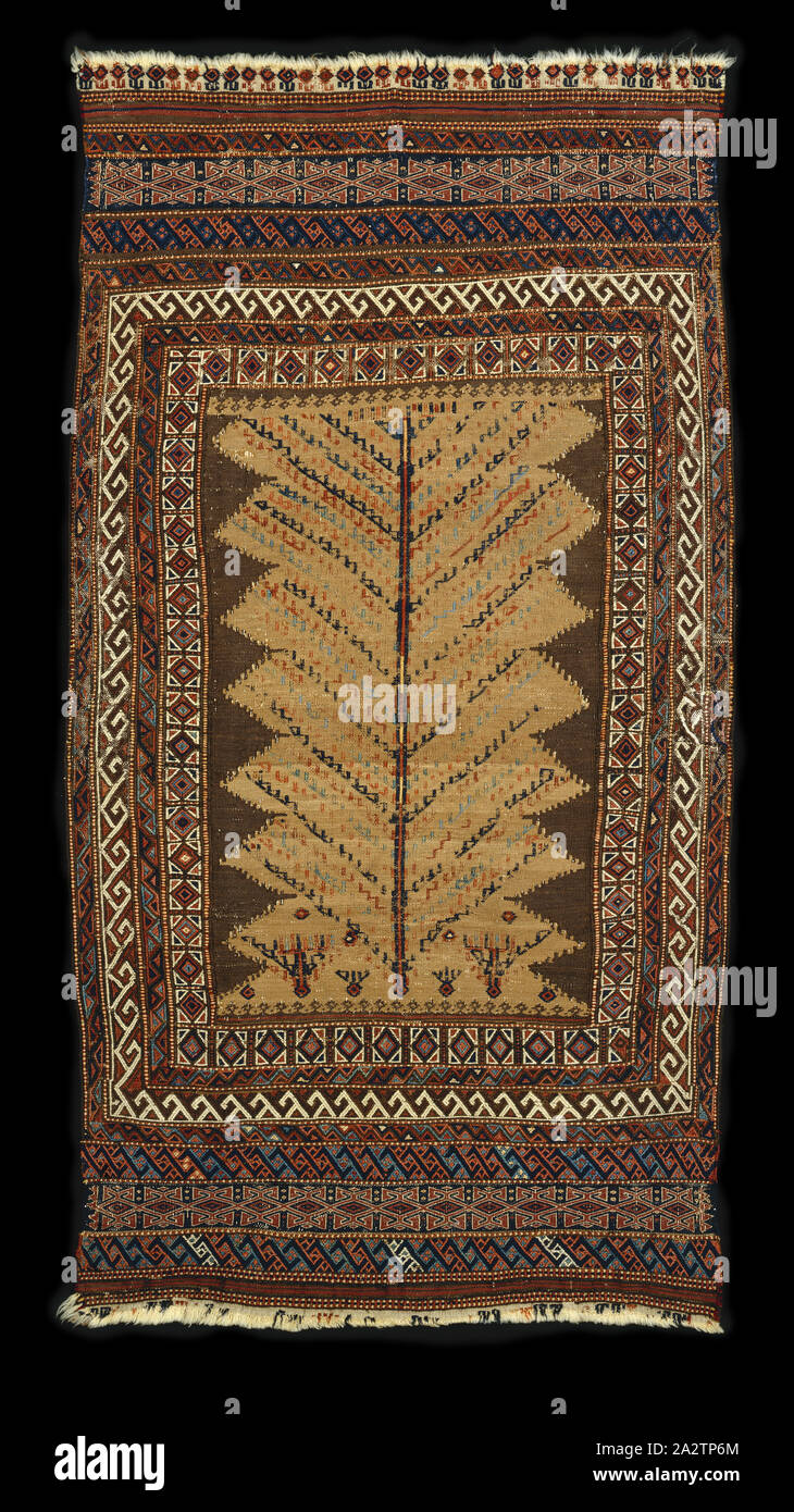 Mat (sofreh), Baluchi persone, circa 1870, lana, 28 x 54 in., tessile e della moda arte Foto Stock