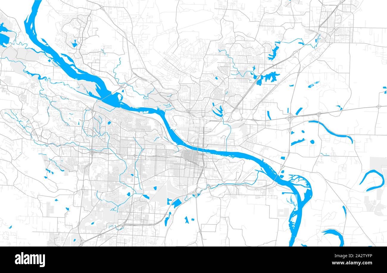 Ricco di vettore dettagliata mappa area di North Little Rock, Arkansas, Stati Uniti d'America. Mappa modello per arredamento di casa. Illustrazione Vettoriale