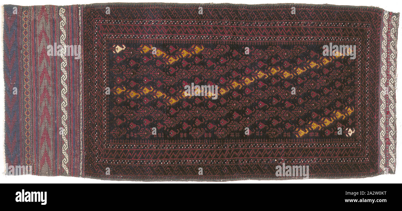 Faccia di cuscini, Baluchi persone, tardo ottocento, lana, 19-3/4 x 46 in., tessile e della moda arte Foto Stock