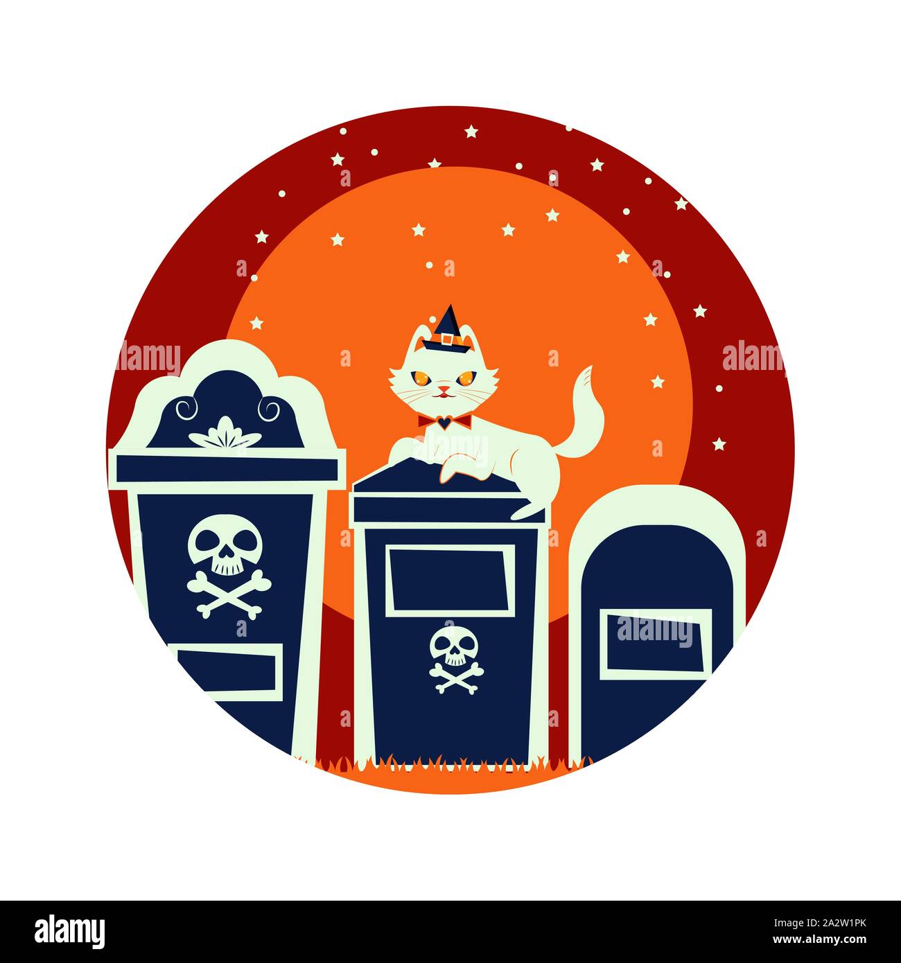 Halloween cat dissimulata di carattere strega Illustrazione Vettoriale