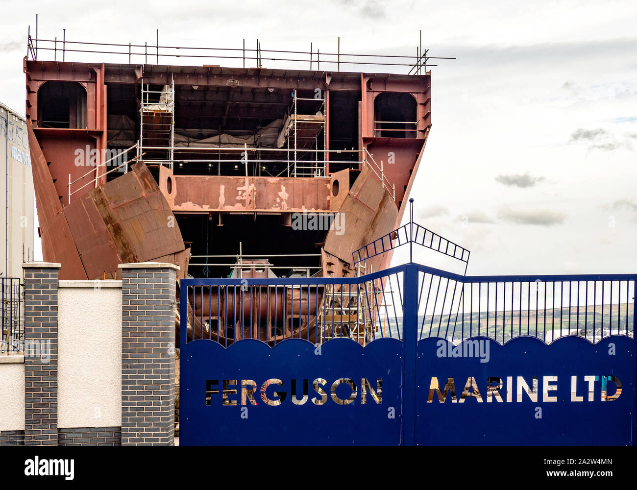 Ferguson Cantiere Marine sul fiume Clyde, Port Glasgow, Inverclyde, Scotland, Regno Unito Foto Stock