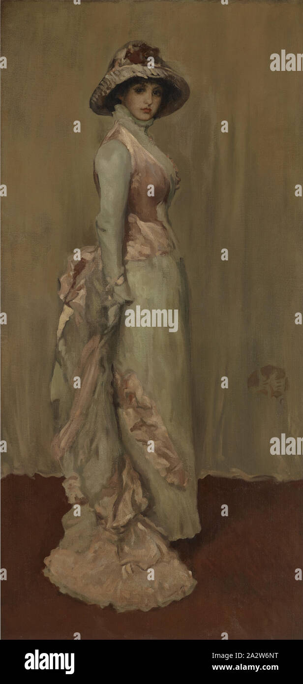 Armonia in rosa e grigio: Lady Meux, dopo James Abbott McNeill Whistler (American, 1834-1903), circa 1916, olio su tela, 76 x 36-5/16 in. 86 x 47-5/8 in. (Incorniciato), American la pittura e la scultura al 1945 Foto Stock