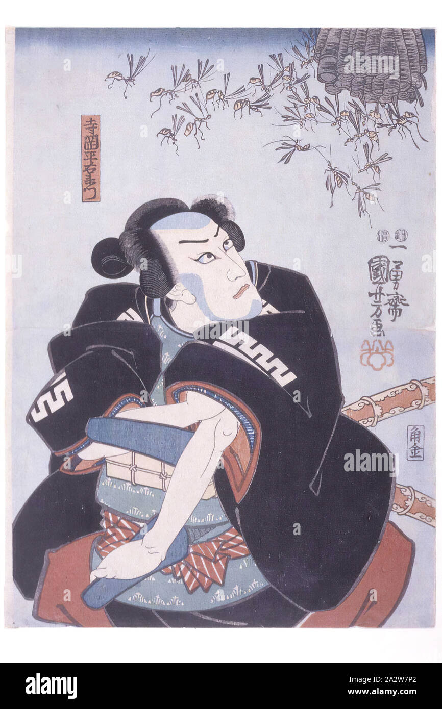 La Teraoka Heiemon, Utagawa Kuniyoshi (giapponese, 1798-1861), 1853, inchiostro su carta, woodblock stampa, 14-1/4 x 10-1/4 x 1/32 in., Arte Asiatica Foto Stock