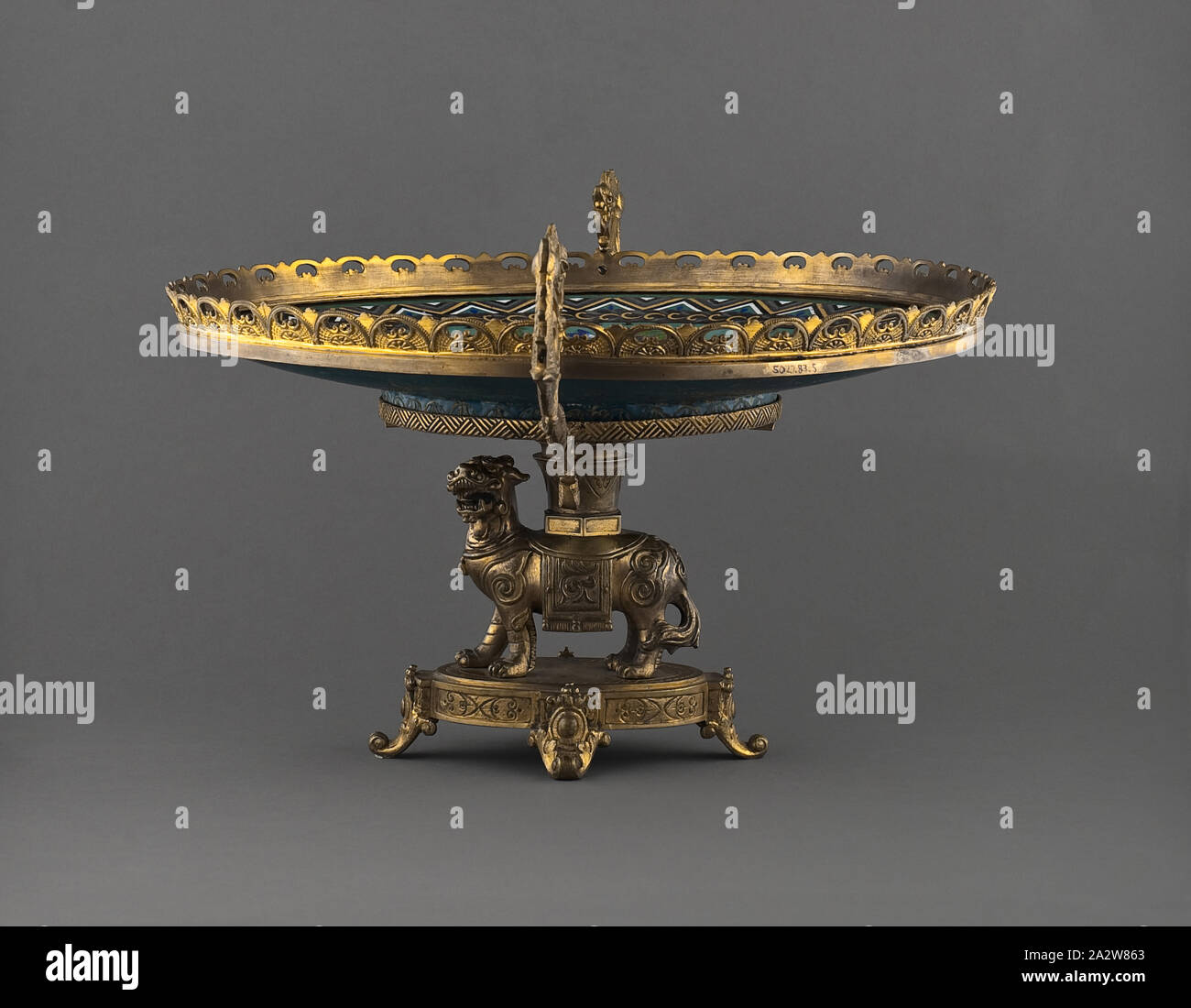 Caricabatterie, cloisonne, 14-1/2 d, Arte Asiatica Foto Stock