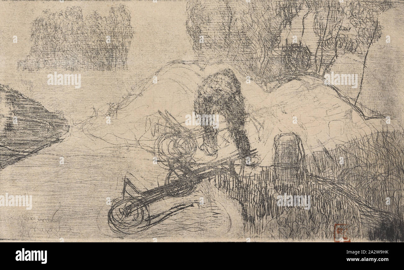 Le Debardeur (l'impresa di movimentazione), Armand Seguin (Francese, 1869-1903), 1893, attacco, 6-3/8 x 11 in. (Immagine) 12-1/4 x 17-3/8 in. (Foglio), monogramma timbro in rosso, nell immagine, L.R.: COME Foto Stock