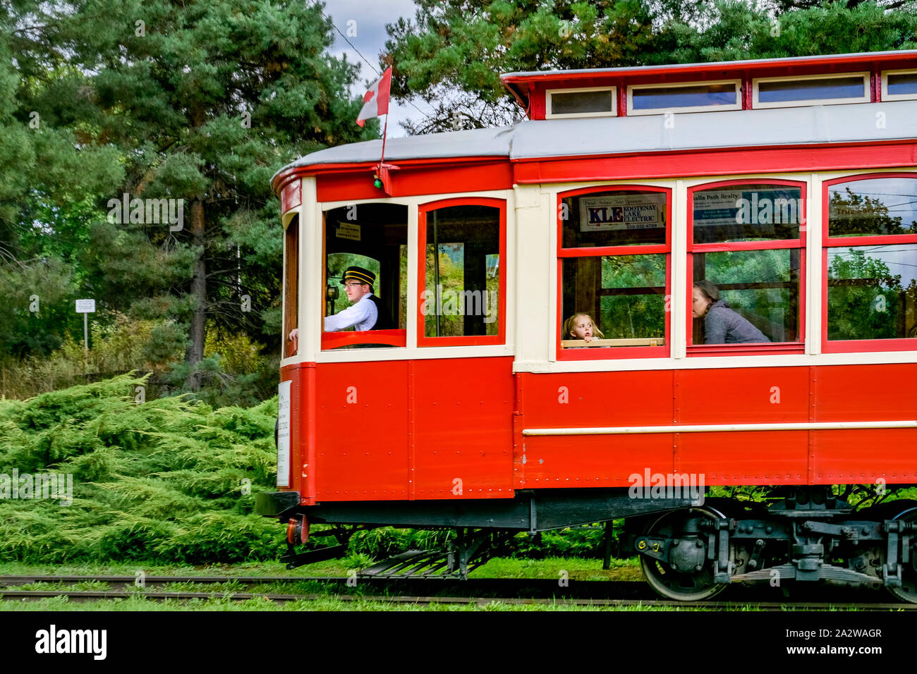 Nelson elettrico società Tramway Museum, Lato Lago Park, Nelson, British Columbia, Canada Foto Stock