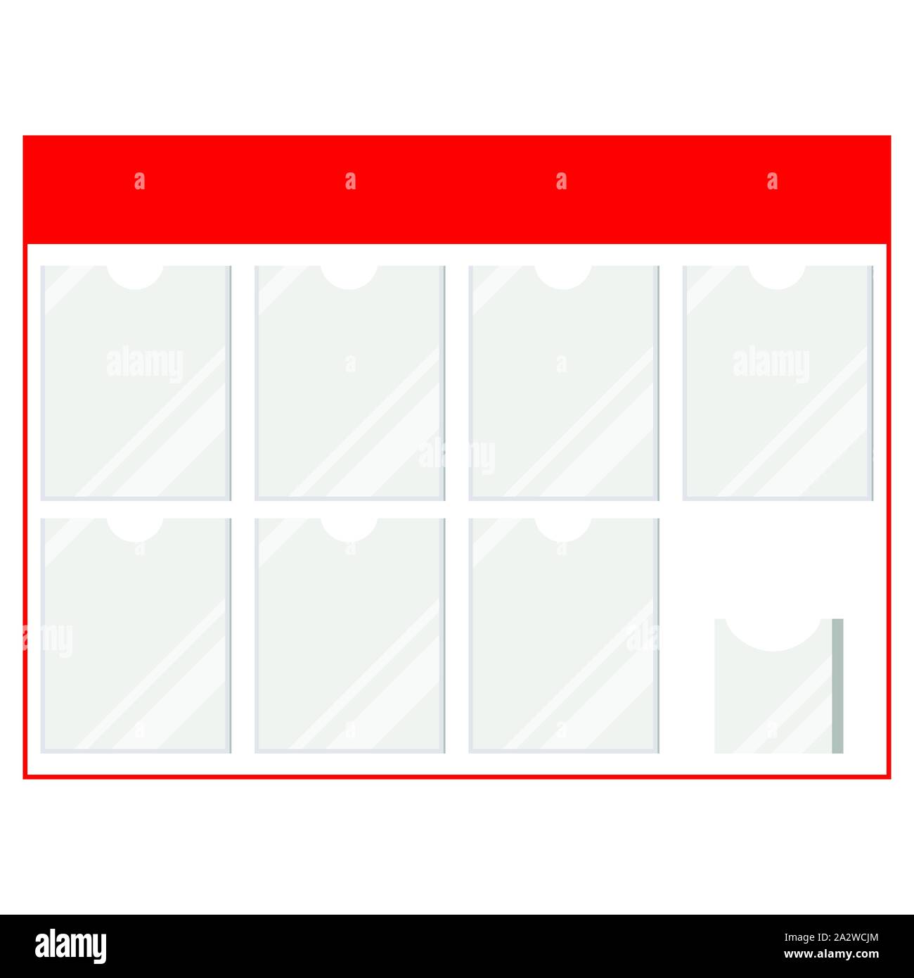 Plastica informazioni cliente modello di scheda con i titolari del documento per la pubblicità shopes isolati su sfondo bianco. Illustrazione Vettoriale