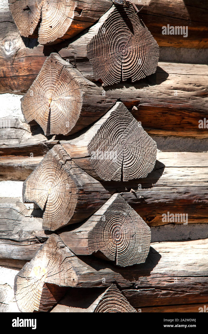 Angolo della cabina di una struttura di registro Foto Stock