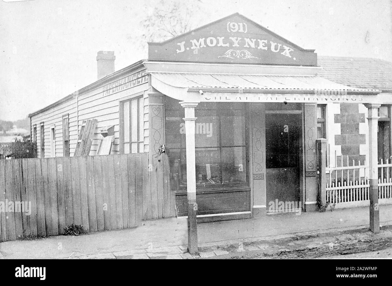 Negativo - Geelong, Victoria, Nov 1916, Moran & Cato, contanti bottegai, filiale n51 decorate per giorno di Gala Foto Stock