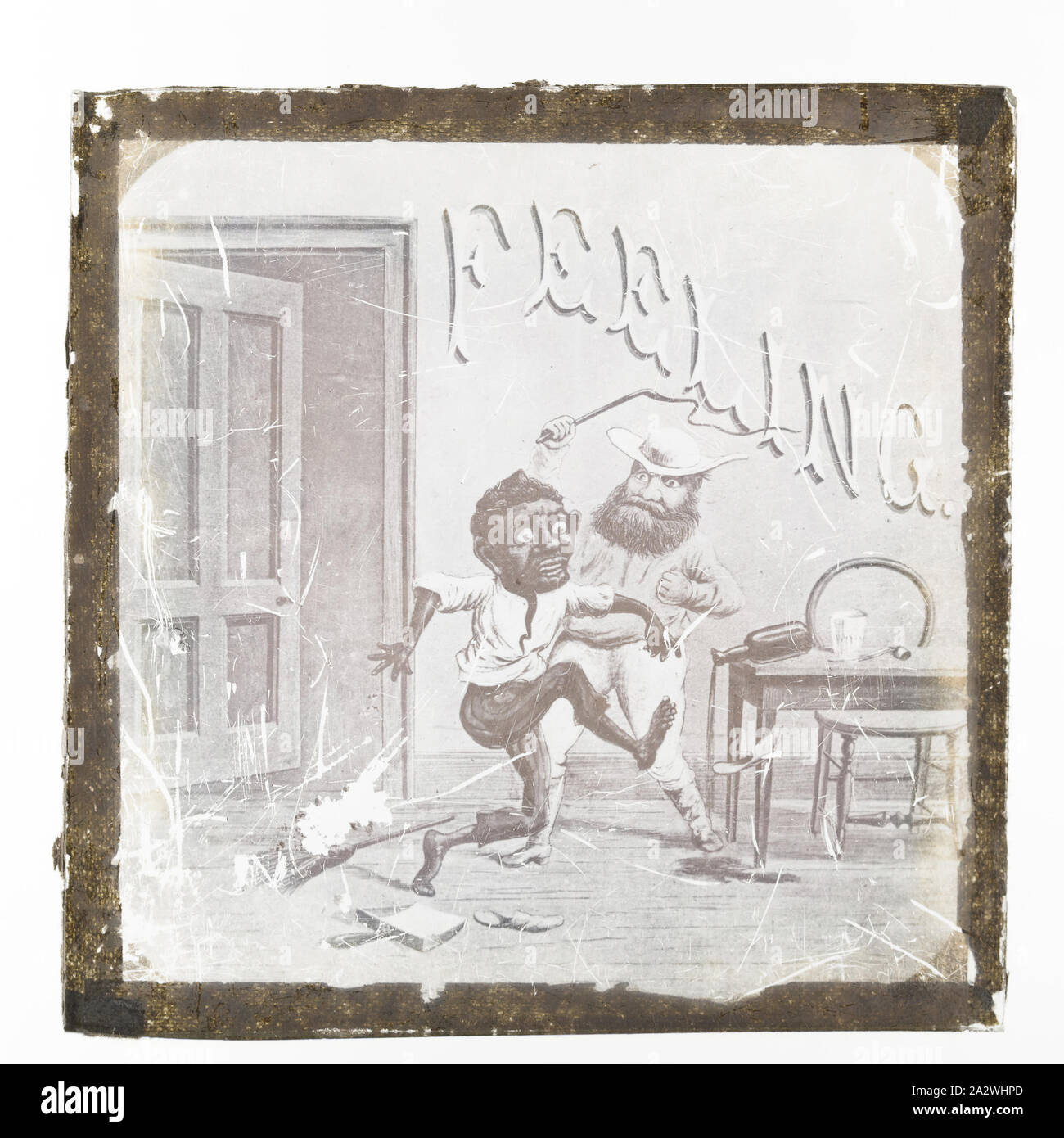 Lantern Slide - 'feeling', 1900-1950, uno di una serie di inizio del XX secolo la narrazione lantern slide. pre-apparecchiatura cinematografica e ephemera australiane e governi vittoriano nel 1975. co-fondatore del Museo dell'immagine in movimento in Londra Foto Stock