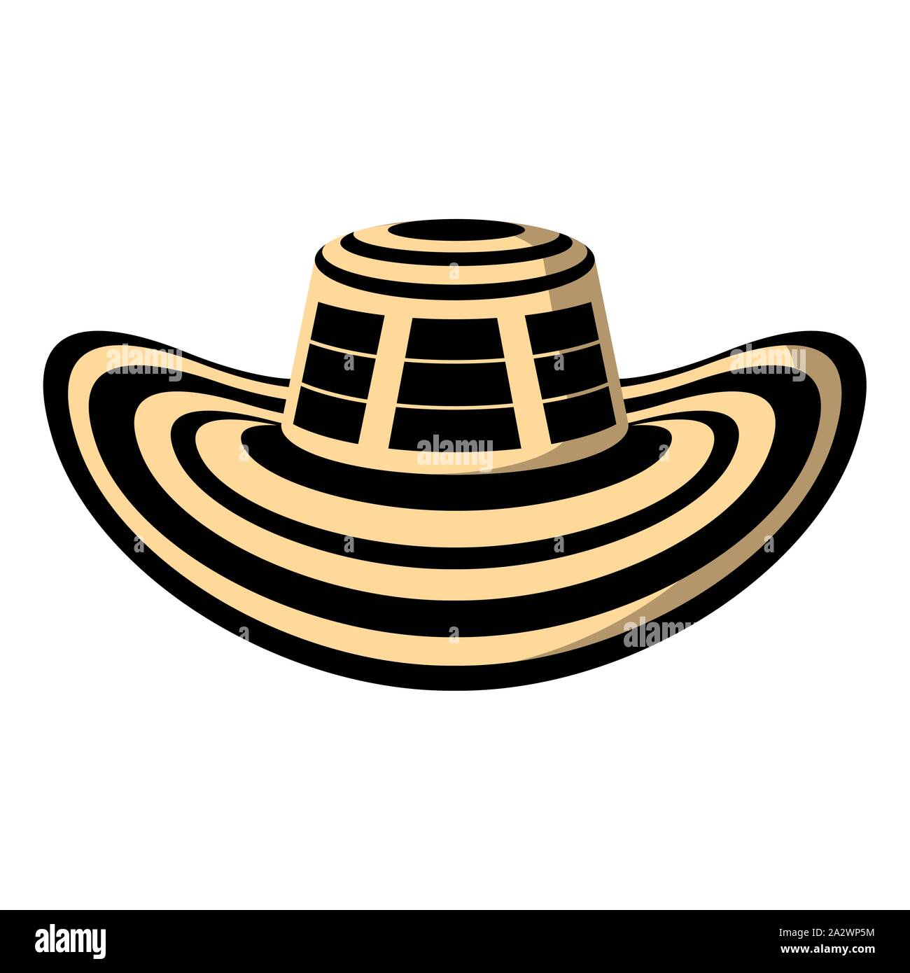 Sombrero Vueltiao, cappello tradizionale colombiano. Disegno in bianco e  nero e a colori, immagine grafica vettoriale a clip Immagine e Vettoriale -  Alamy