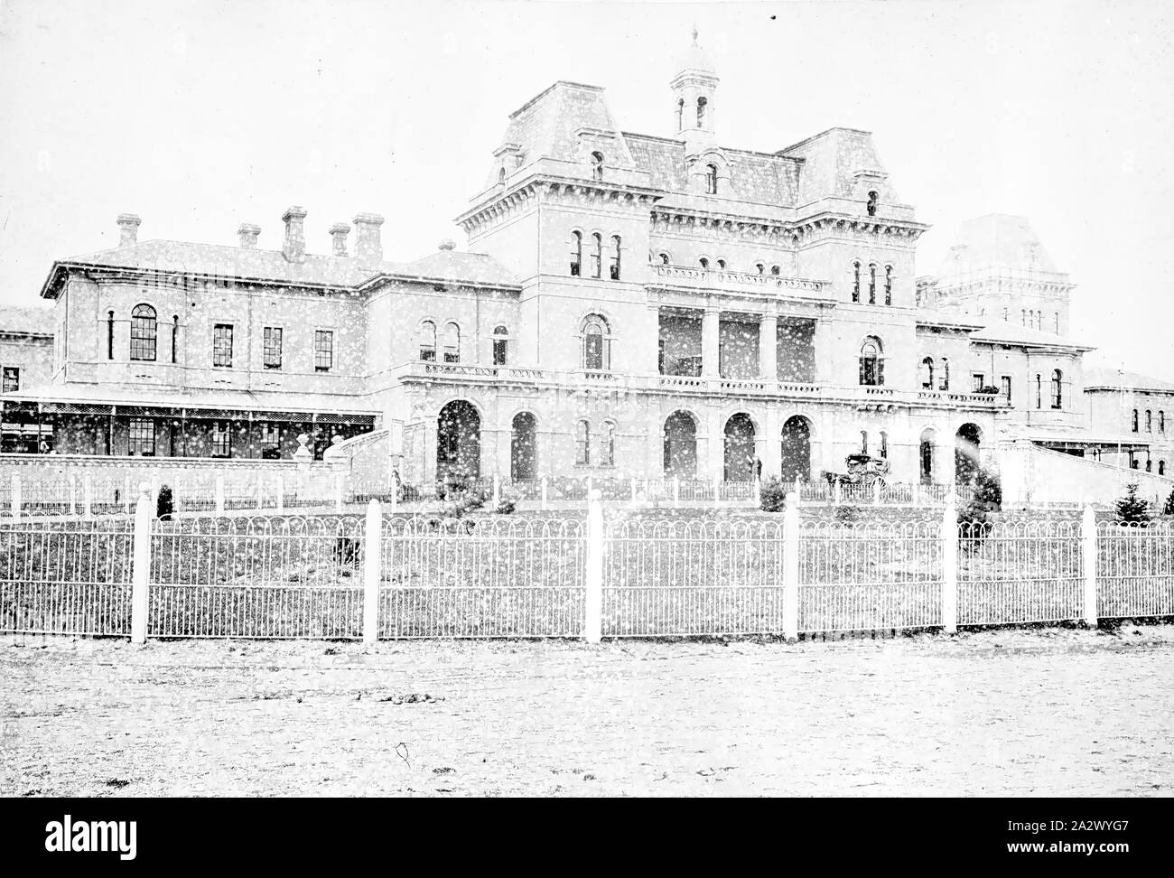 Negativo - Kew, Victoria, circa 1885, la Kew manicomio Foto Stock