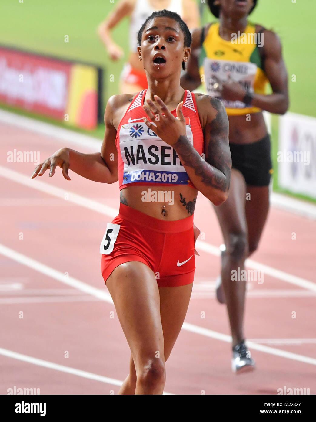 Salwa Eid Naser (Barhein). Medaglia d'oro di 400 metri. IAAF World Athletics Championships, Doha 2019 Foto Stock
