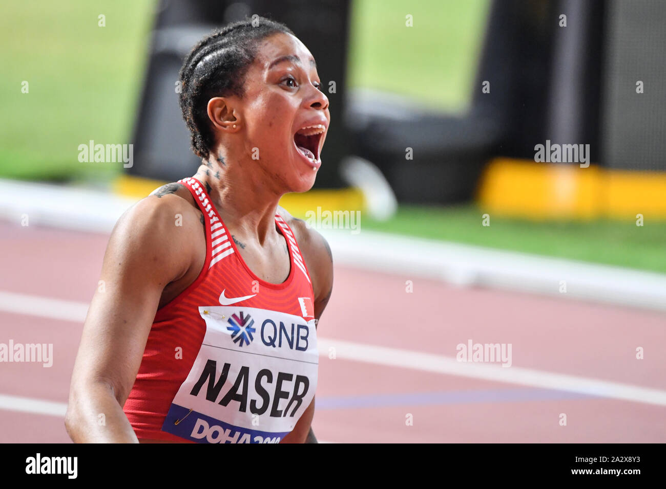 Salwa Eid Naser (Barhein). Medaglia d'oro di 400 metri. IAAF World Athletics Championships, Doha 2019 Foto Stock