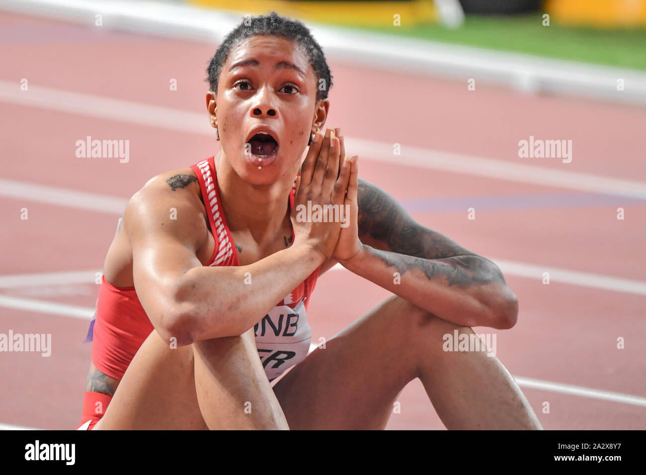 Salwa Eid Naser (Barhein). Medaglia d'oro di 400 metri. IAAF World Athletics Championships, Doha 2019 Foto Stock