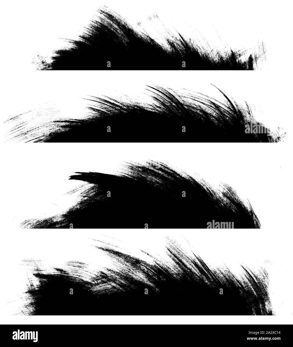 Un set di alta risoluzione spazzola astratta i trattamenti che possono essere utilizzati per le frontiere o texture. Queste sono state tutte realizzate con acquarello/vernici acriliche. Foto Stock