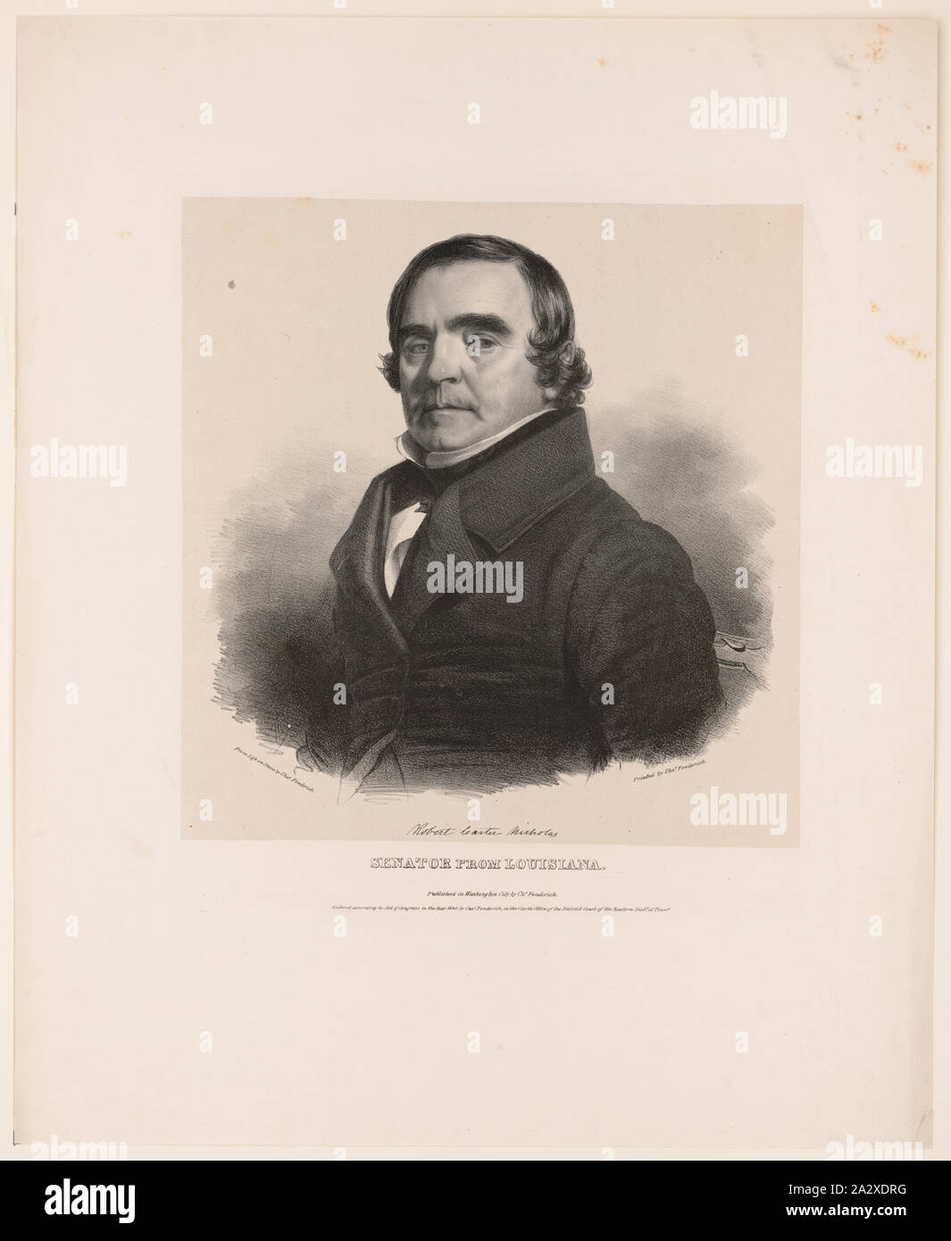 Robert Carter Nicholas, il senatore della Louisiana / dalla vita sulla pietra da Chas. Fenderich. Foto Stock