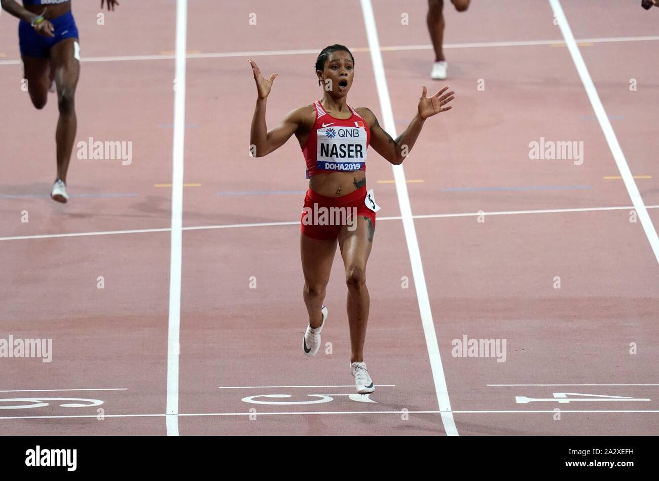 Doha in Qatar. 3 Ottobre, 2019. Oro per Salwa Eid Naser (BRN) su 400 metri di donne durante la IAAF mondiale di atletica del 2019 il 3 ottobre 2019 in Khalifa International Stadium di Doha, Quatar Credit: Chamid Soenar/SCS/AFLO/Alamy Live News Foto Stock