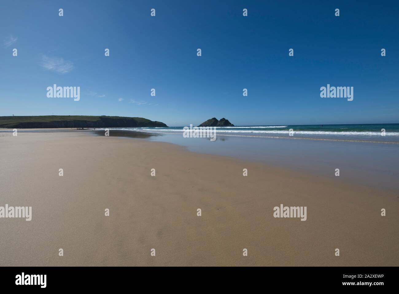 Holywell Bay a carradori Rock Foto Stock