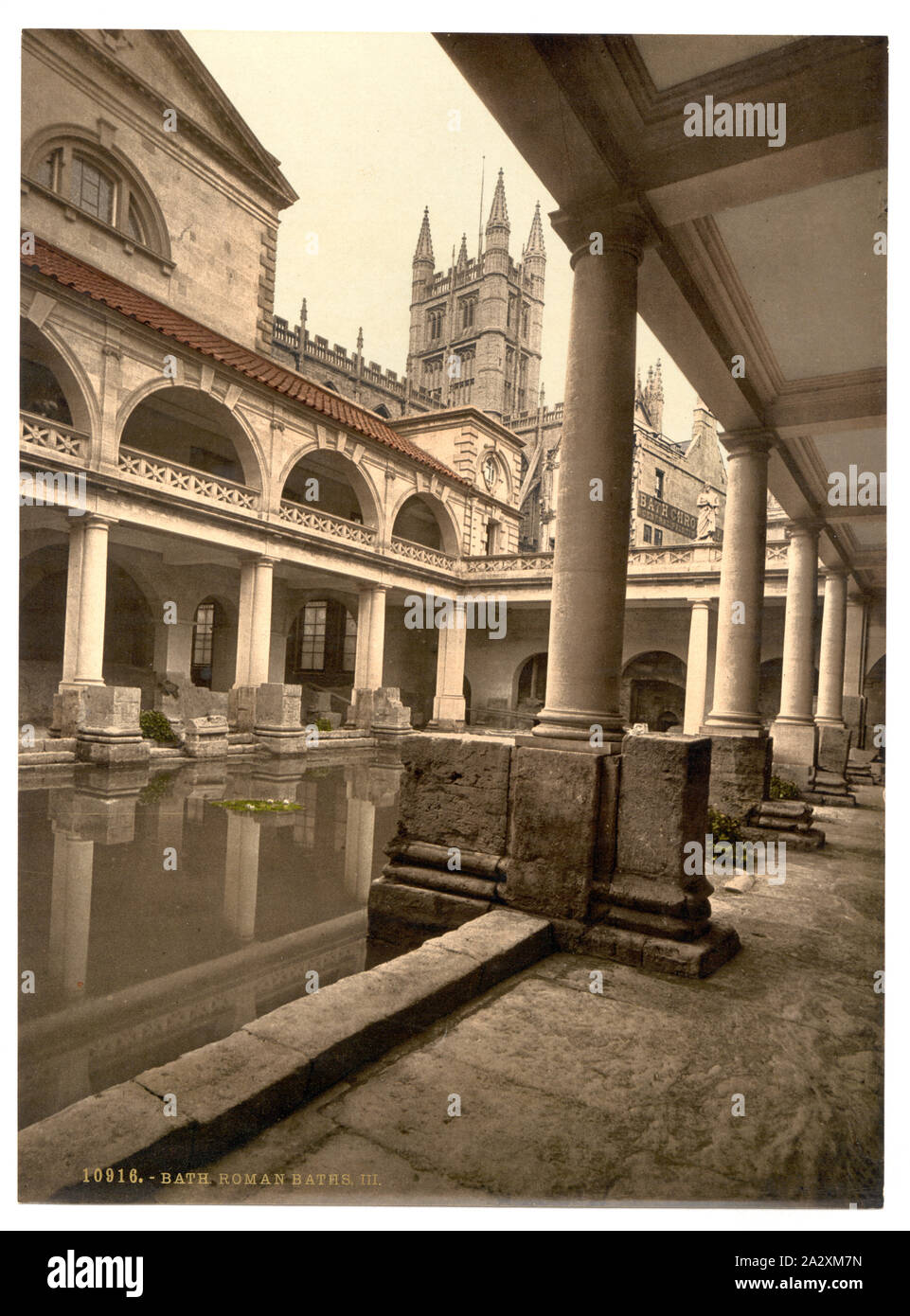 Bagni Romani e Abbazia, III, bagno, Inghilterra; fa parte di: Viste delle isole britanniche, nella stampa Photochrom collection.; Foto Stock