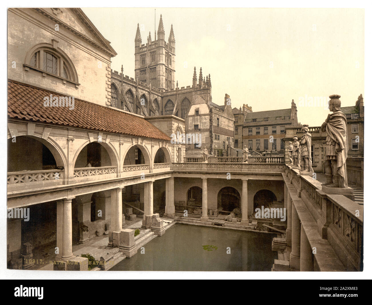 Bagni Romani e Abbazia, IV, bagno, Inghilterra; stampa n. 10917.; fa parte di: Viste delle isole britanniche, nella stampa Photochrom collection.; Foto Stock
