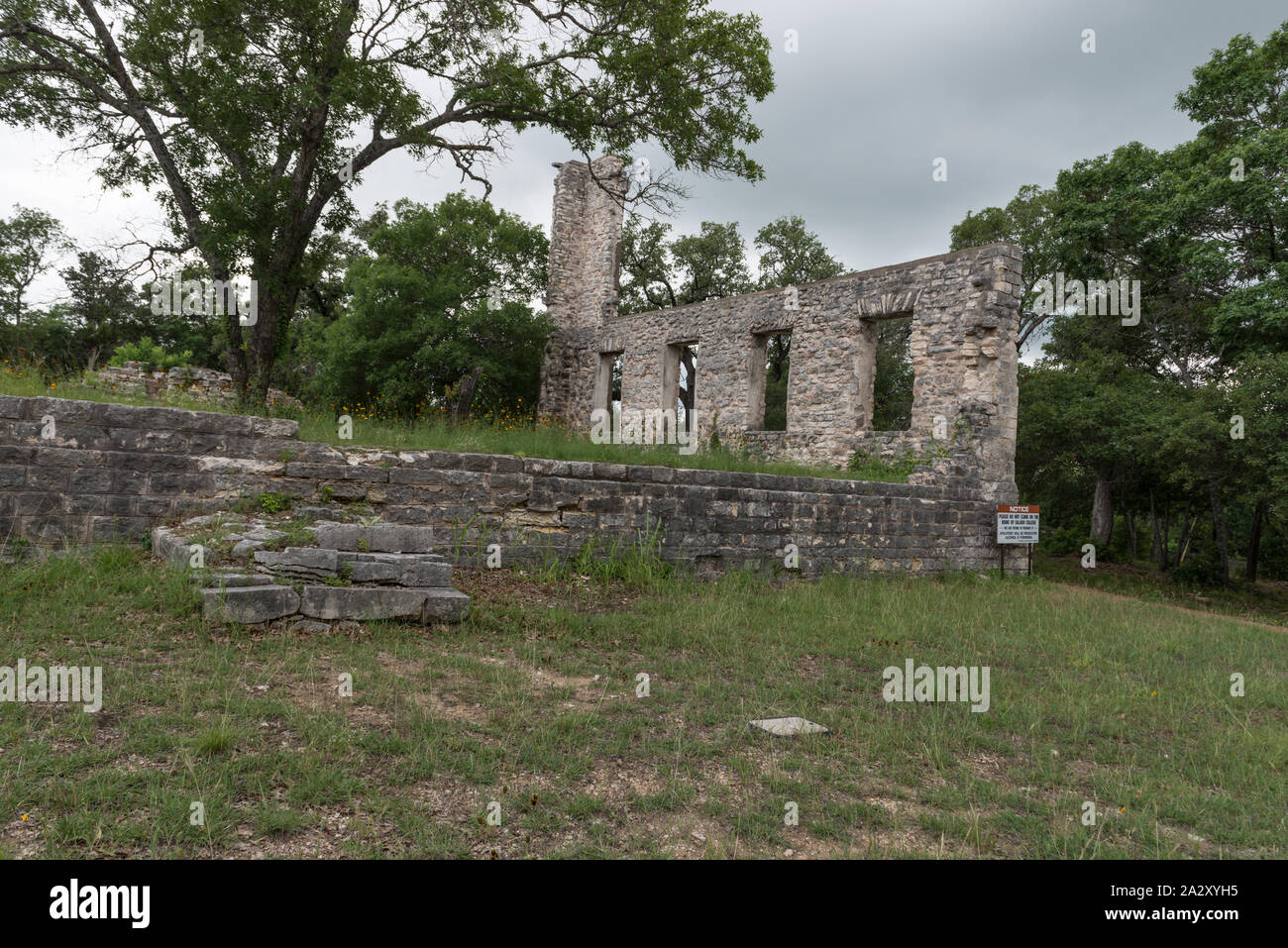 Rovine del Salado College, un piccolo college che operavano in Salado, Texas, una città tra Waco e Austin, dal 1860 al 1885 Foto Stock