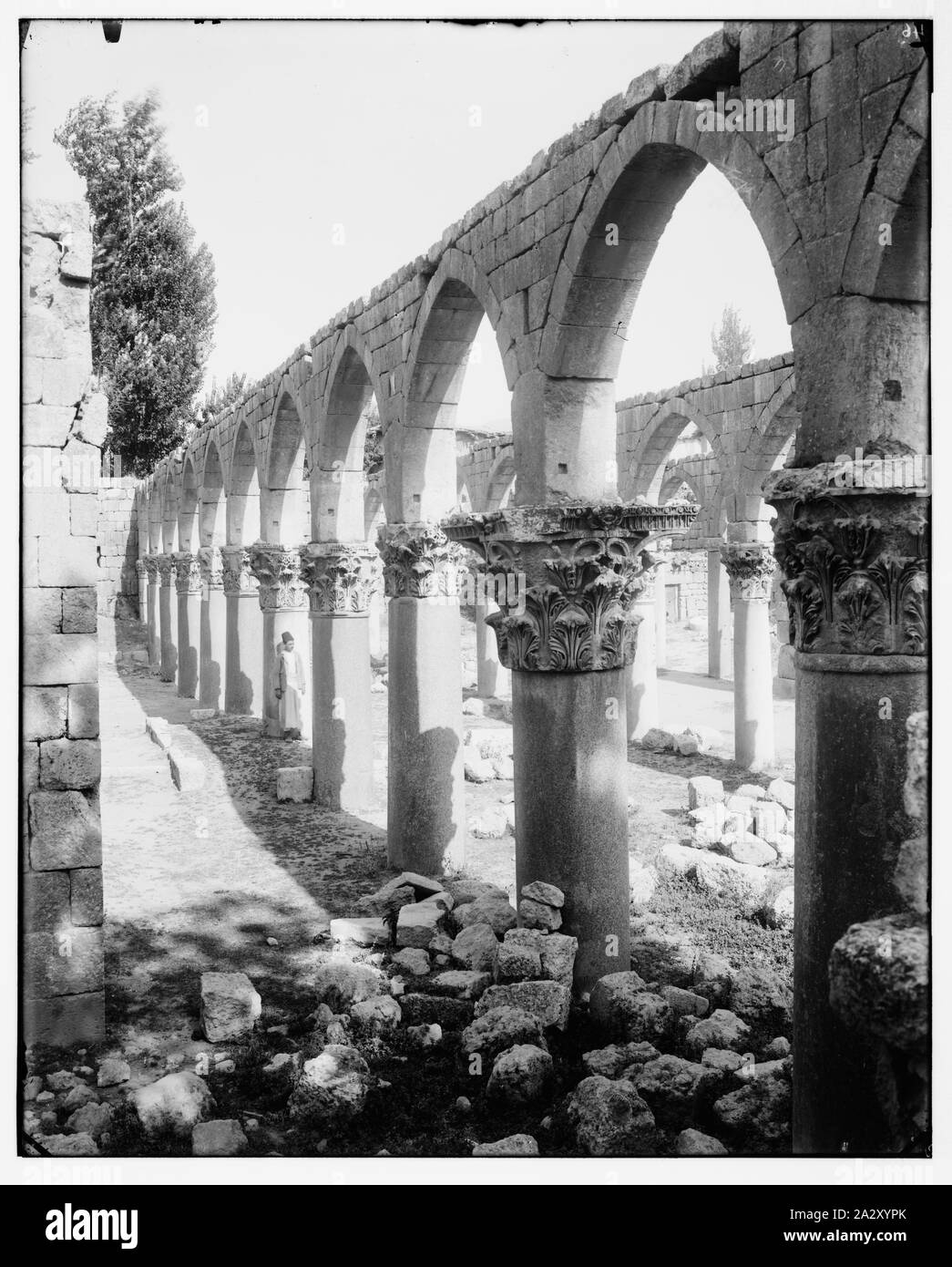 Rovine della vecchia moschea, Baalbek Foto Stock