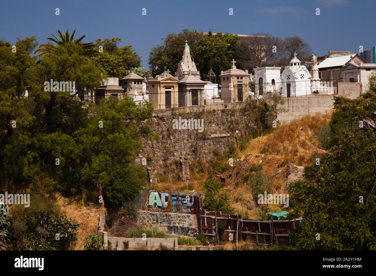 Cimitero sulla Cerro Panteon, Valparaiso Foto Stock