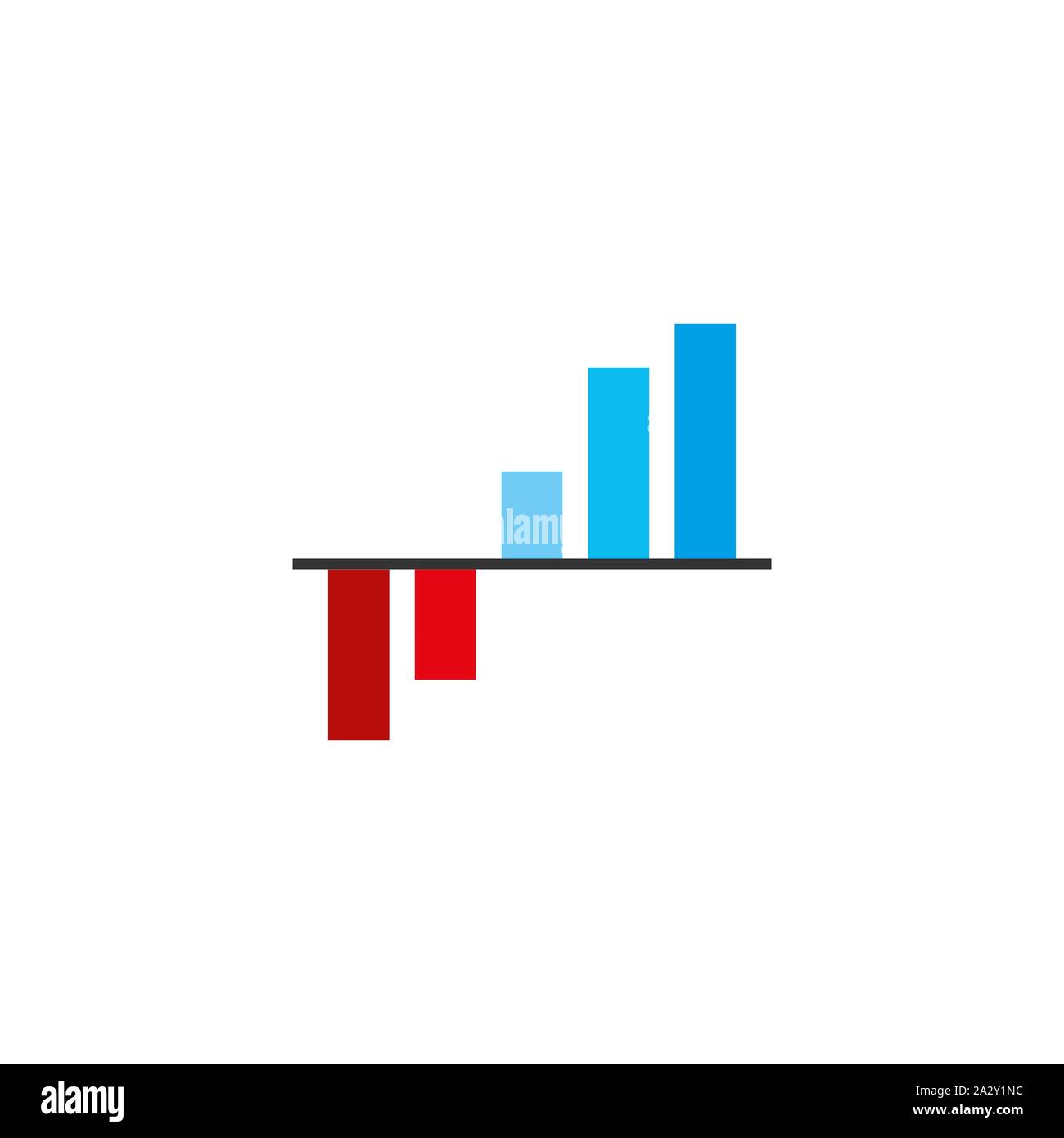 Grafico a barra icona del grafico. Illustrazione Vettoriale, design piatto. Illustrazione Vettoriale