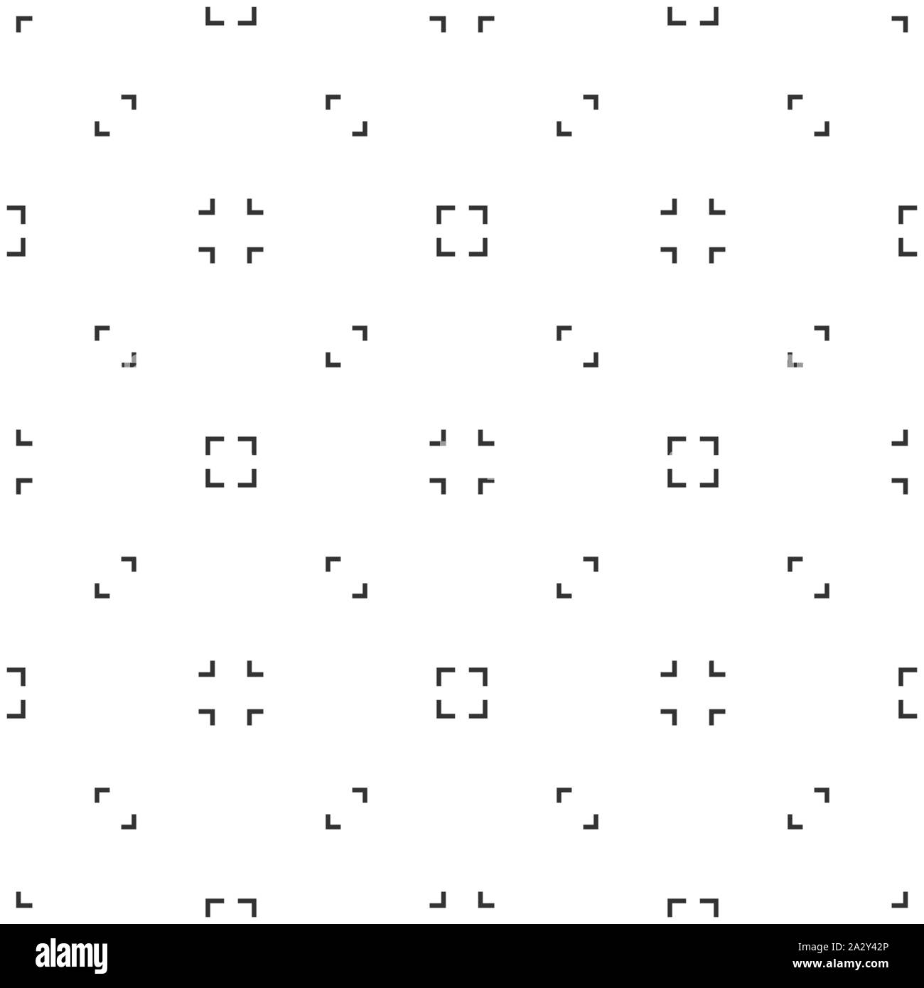 Abstract seamless pattern, in bianco e nero della linea tratteggiata di forma quadrata con angoli retti. Moderno ed elegante. Design texture geometriche per la stampa, il vettore i Illustrazione Vettoriale