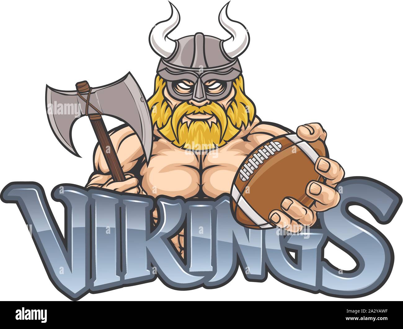 Viking Football Americano mascotte sportive Illustrazione Vettoriale