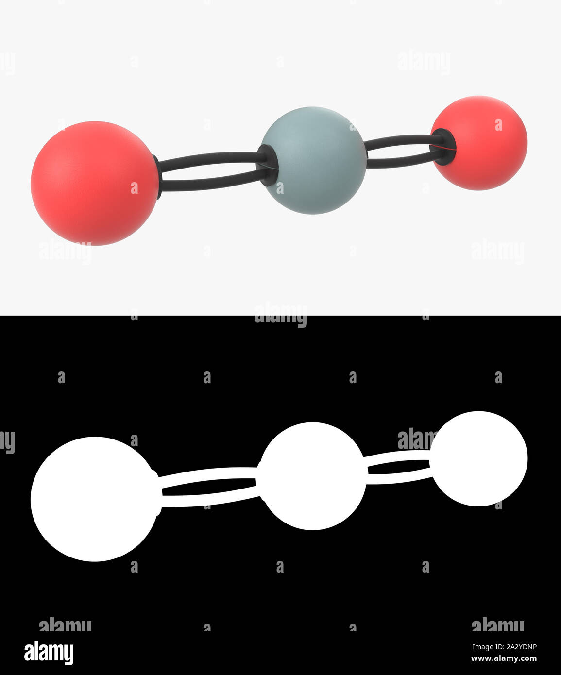 3D illustrazione di un biossido di silicio molecola con strato di alfa Foto Stock